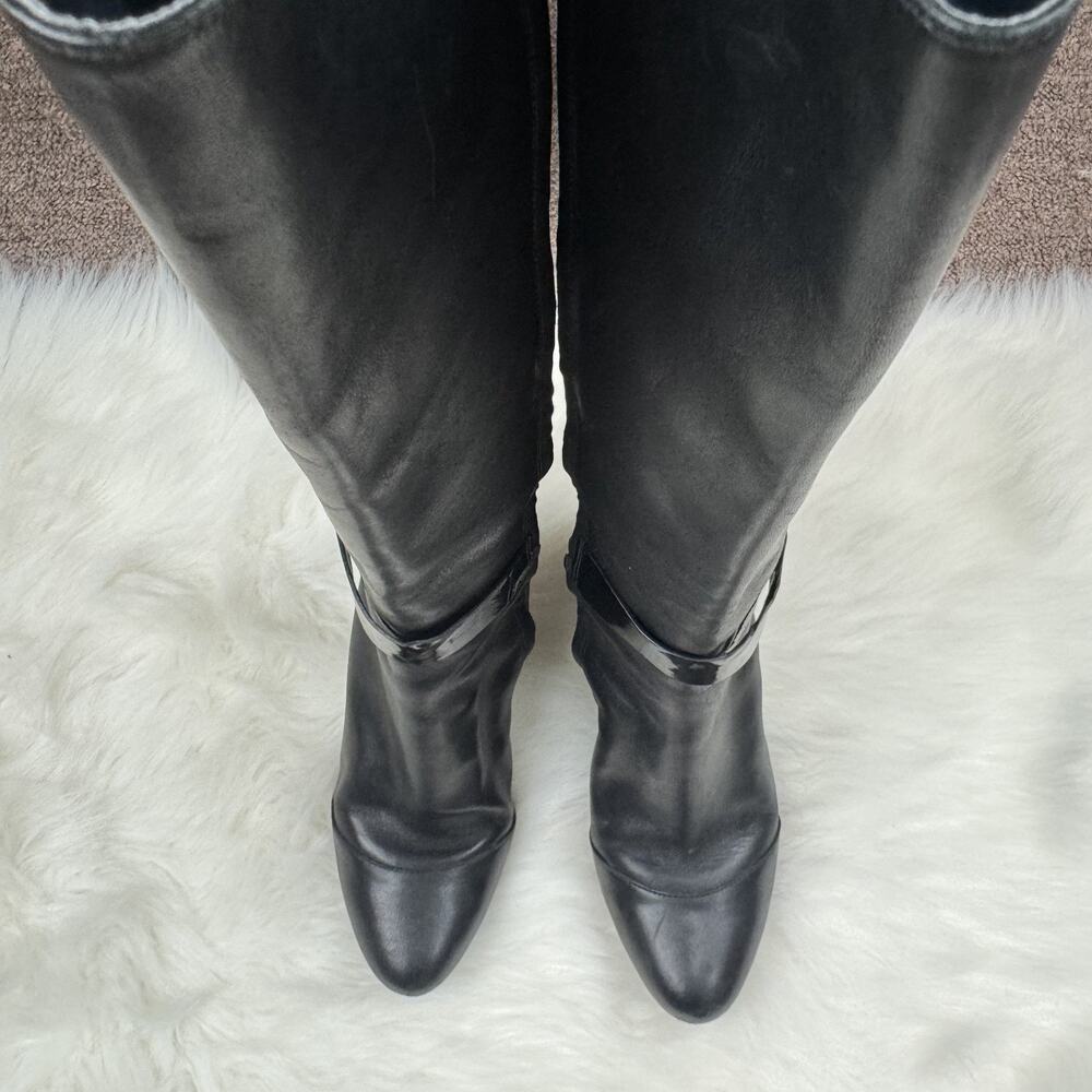 Cole Haan Miriam Black Leather Tall Riding Boots Women's Size 10 B - Picture 11 of 11